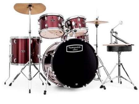 Slika MAPEX SET BOBNOV TND5254TCDR TORNADO KOMPLET S ČINELAMI STANDARD RED