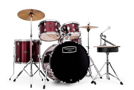 MAPEX SET BOBNOV TND5044TCDR TORNADO KOMPLET S ČINELAMI FUSION RDEČI