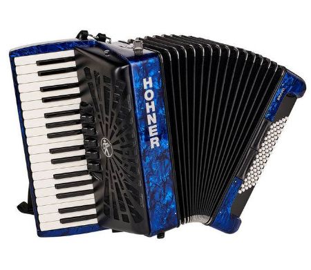 Slika HOHNER HARMONIKA BRAVO III 72 MODRA SILENT KEY S TORBO