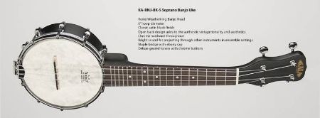 KALA SOPRAN BANJO-UKULELE KA-BNJ-BK-S incl.gigbag