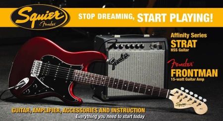 FENDER SQ Affinity Series™ Stratocaster® HSS with Fender Frontman® 15G Amp, Cand