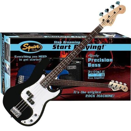 Slika FENDER SQ Affinity P Bass® w/ Rumble™ 15 Amp, Black