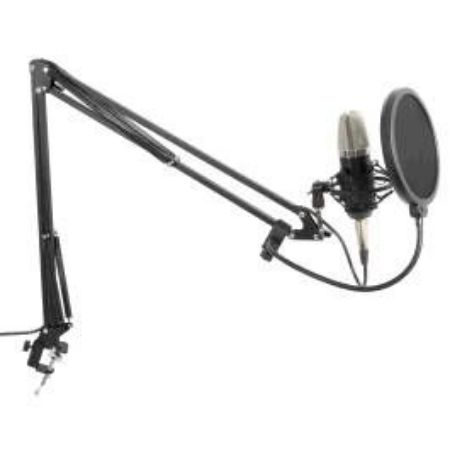 Vonyx Studio Set CMS400 Condensor Microphone with Stand and Pop Filter