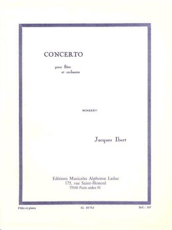 Slika IBERT  J.:CONCERTO,FLUTE ET PIANO