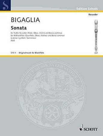 Slika BIGAGLIA:SONATE G-MOLL FOR TREBLE RECORDER