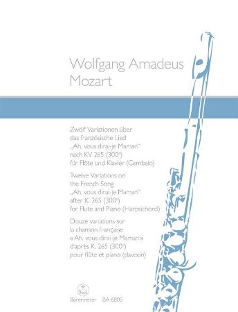 Slika MOZART:TWELVE VARIATIONS K.265 FLUTE ET PIANO