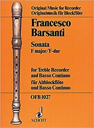 BARSANTI:SONATA F-DUR ALTBLOCKFLOTE UND BASSO CONTINUO