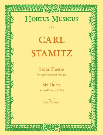 Slika STAMITZ:SIX DUETS FOR TWO FLUTES OR VIOLINS OP.27 VOL.1