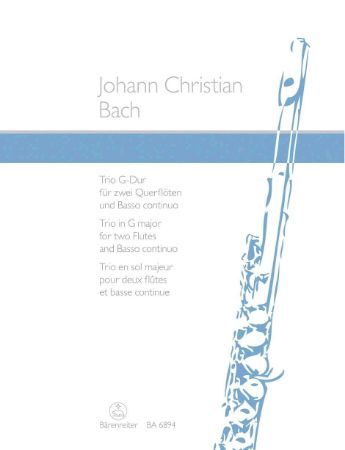 BACH J.C.:TRIO G-DUR FOR TWO FLUTES AND BASSO CONTINUO