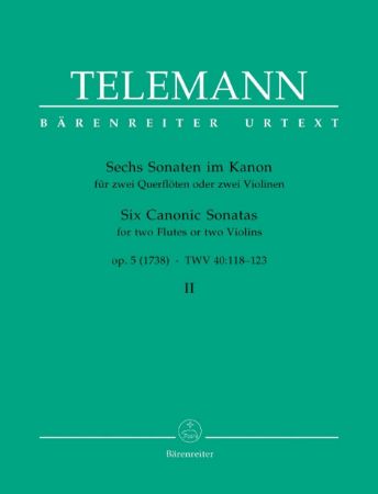 Slika TELEMANN.SIX CANONIC SONATAS VOL.2 FOR 2FLUTES 