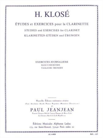 KLOSE:EXERCICES JOURNALIERS/DAILY EXERCISES CLARINETTE