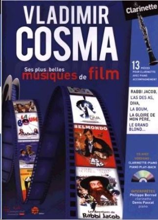 Slika COSMA:SES PLUS BELLES MUSIQUES DE FILM CLARINETTE +CD