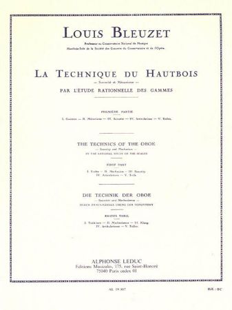 BLEUZET:LA TECHNIQUE DU HAUTBOIS 1