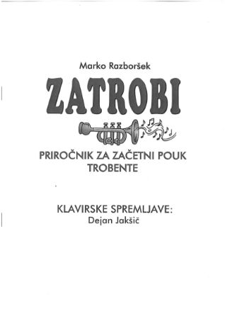 Slika Razboršek Marko: ZATROBI - klavirske spremljave