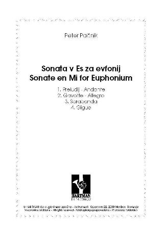 Slika Pačnik Peter: Sonata v Es za evfonij