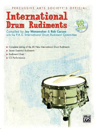 Slika WANMAKER & CARSON:INTERNATIONAL DRUM RUDIMENTS +CD