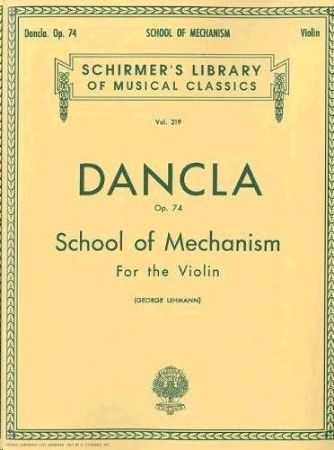 Slika DANCLA:SCHOOL OF MECHANISM OP.74 FOR VIOLIN