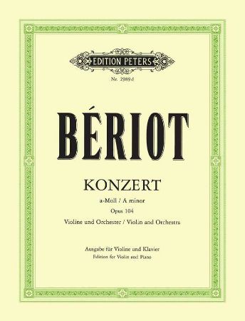 Slika BERIOT:KONZERT A-MOLL OP.104 NO.9 VIOLIN AND PIANO