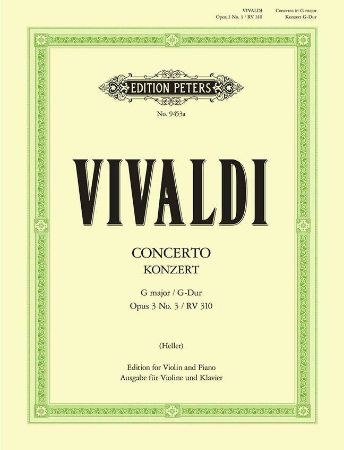 VIVALDI:VIOLINKONZERT G-DUR OP.3,NR.3 RV VIOLINE AND PIANO