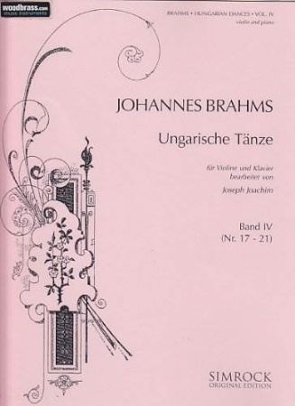 Slika BRAHMS:UNGARISCHE TANZE BAND.4 (17-21) VIOLINE UND KLAVIER