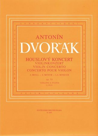 Slika DVORAK:VIOLIN CONCERTO A MOLL OP.53 A-MOLL VIOLIN AND PIANO