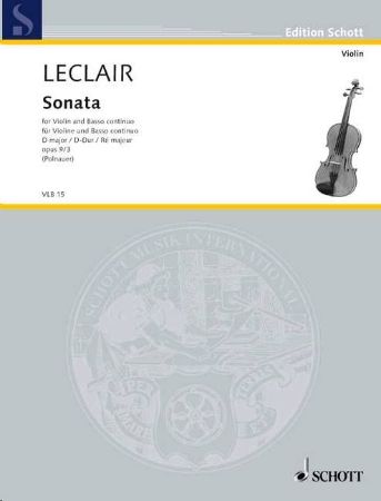 Slika LECLAIR:SONATA D-DUR OP.9/3 VIOLIN AND PIANO