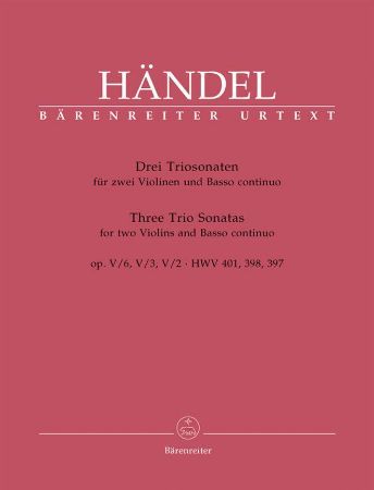 Slika HANDEL:THREE TRIO SONATAS FOR TWO VIOLIN