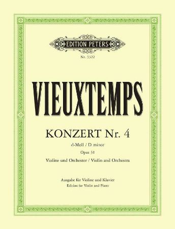 Slika VIEUXTEMPS:KONZERT/CONCERTO  NO.4 D-MOLL OP.31 VIOLINE AND PIANO