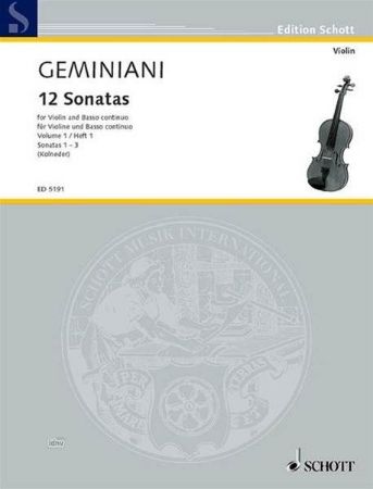 Slika GEMINIANI:12 SONATAS VOL.1/1-3 