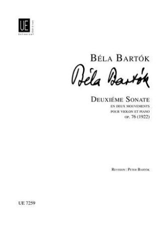 BARTOK:DEUXIEME SONATE VIOLIN OP.76 VIOLON ET PIANO