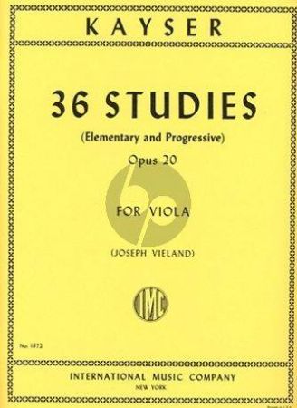 Slika KAYSER:36 STUDIES OP.20 VIOLA