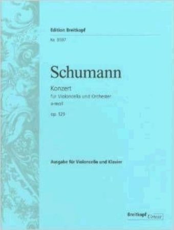 Slika SCHUMANN:KONZERT FUR VIOLONCELLO UND KLAVIER OP.129 A-MOLL