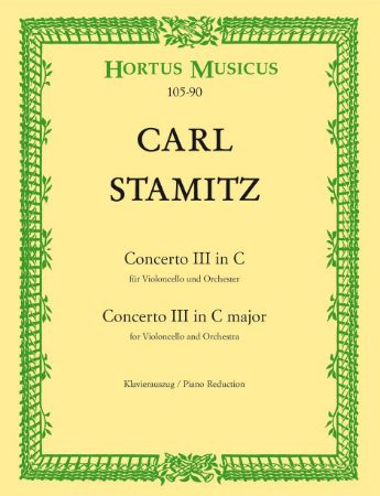 Slika STAMITZ C.:CONCERTO NO.3 IN C MAJOR CELLO AND PIANO