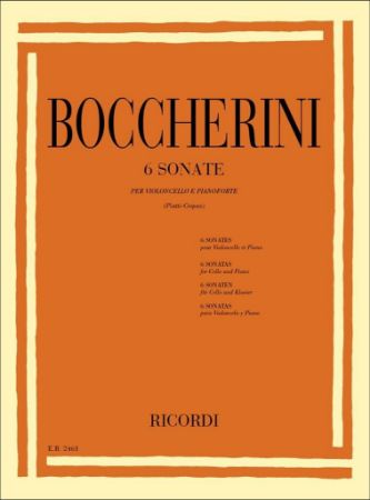 Slika BOCCHERINI:6 SONATE FOR CELLO & PIANO