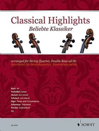 Slika CLASSICAL HIGHLIGHTS ARR. FOR STRING QUARTET