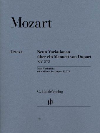 MOZART:NEUN VARIATIONEN UBER EIN MENUETT VON DUPORT KV 573