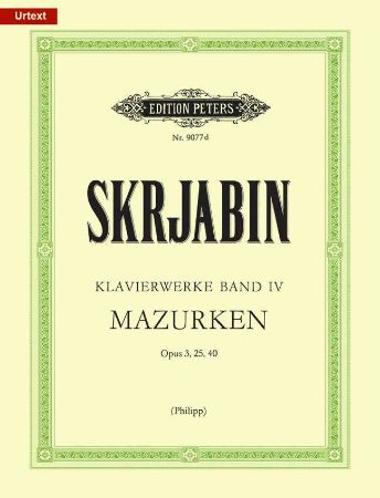 Slika SKRJABIN:MAZURKEN OP.3,25,40