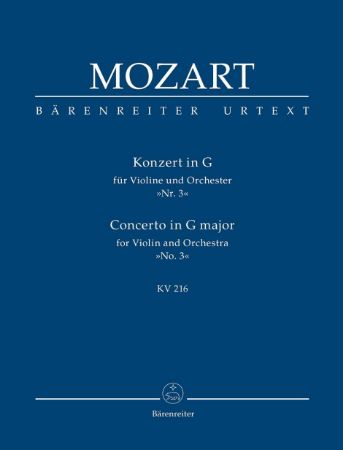 MOZART:KONZERT IN G NO.3 KV216, SCORE