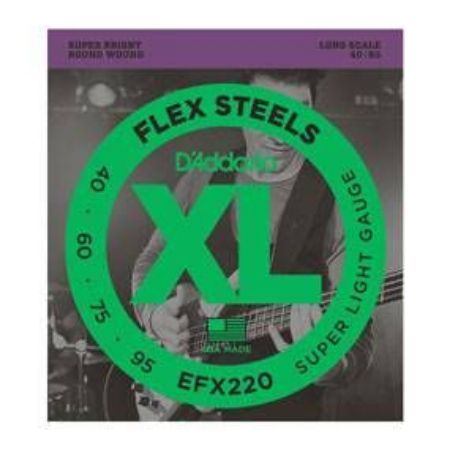 Strune D'Addario kitara EFX220 FlexSteels Bass, Super Light, 40-95, Long