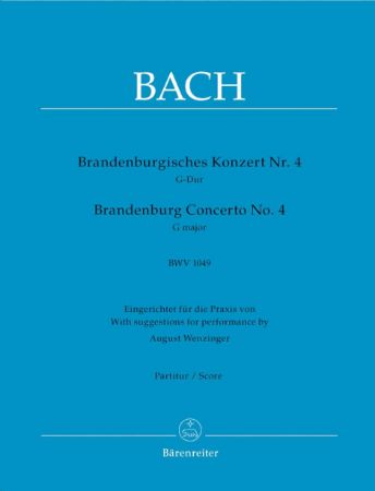 Slika BACH J.S.:BRANDENBURG CONCERTO NO.4 SCORE