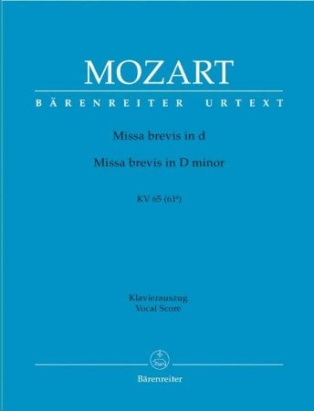 Slika MOZART:MISSA BREVIS IN d VOCAL SCORE