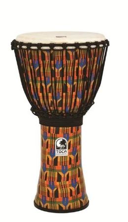 TOCA DJEMBE 12'' FREESTYLE ROPE TUNED KENTE CLOTH SFDJ-12K