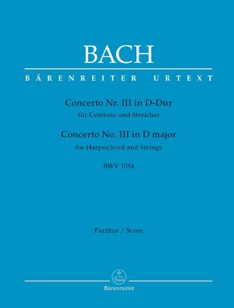 BACH J.S.:CONCERTO NO.3 BWV 1054 SCORE