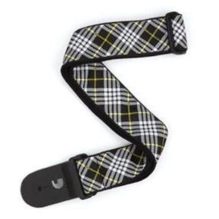 PAS ZA KITARO PLANET WAVES Woven Tartan - Black, White, and Yellow