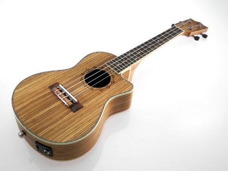 Koki'o concert ukulele zebrawood cutaway EQ w/bag