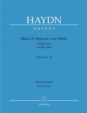 Slika HAYDN:MISSA ST BERNARDI VON OFFIDA HEILIG MASS HOB XXII:10 VOCAL SCORE