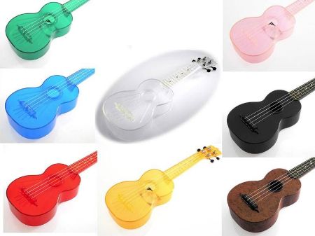 Koki'o sopran ukulele plastic Transparent Blue