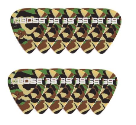 DRSALICA - TRZALICA Boss BPK-12-CH Celluloid Pick Heavy Camo 12 Pack