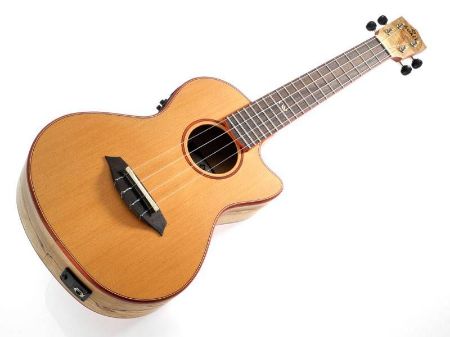 Slika Koki'o tenor ukulele solid cedar-spalted maple cutaway EQ w/bag
