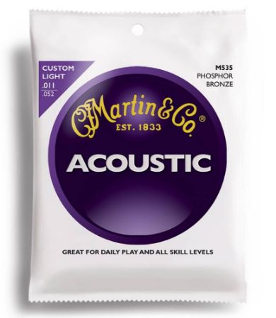 Martin M535 Phosphor Bronze Acoustic Guitar Strune Custom lite 011-052